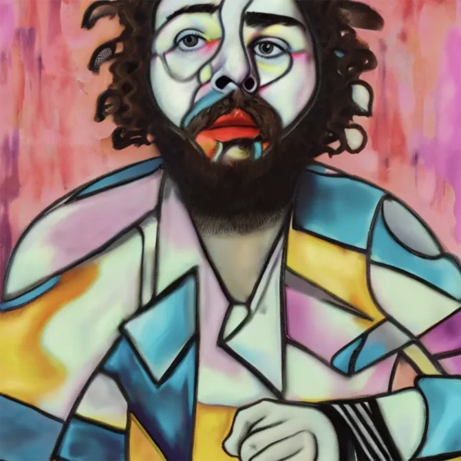 Post Malone in the style of George Condo     47